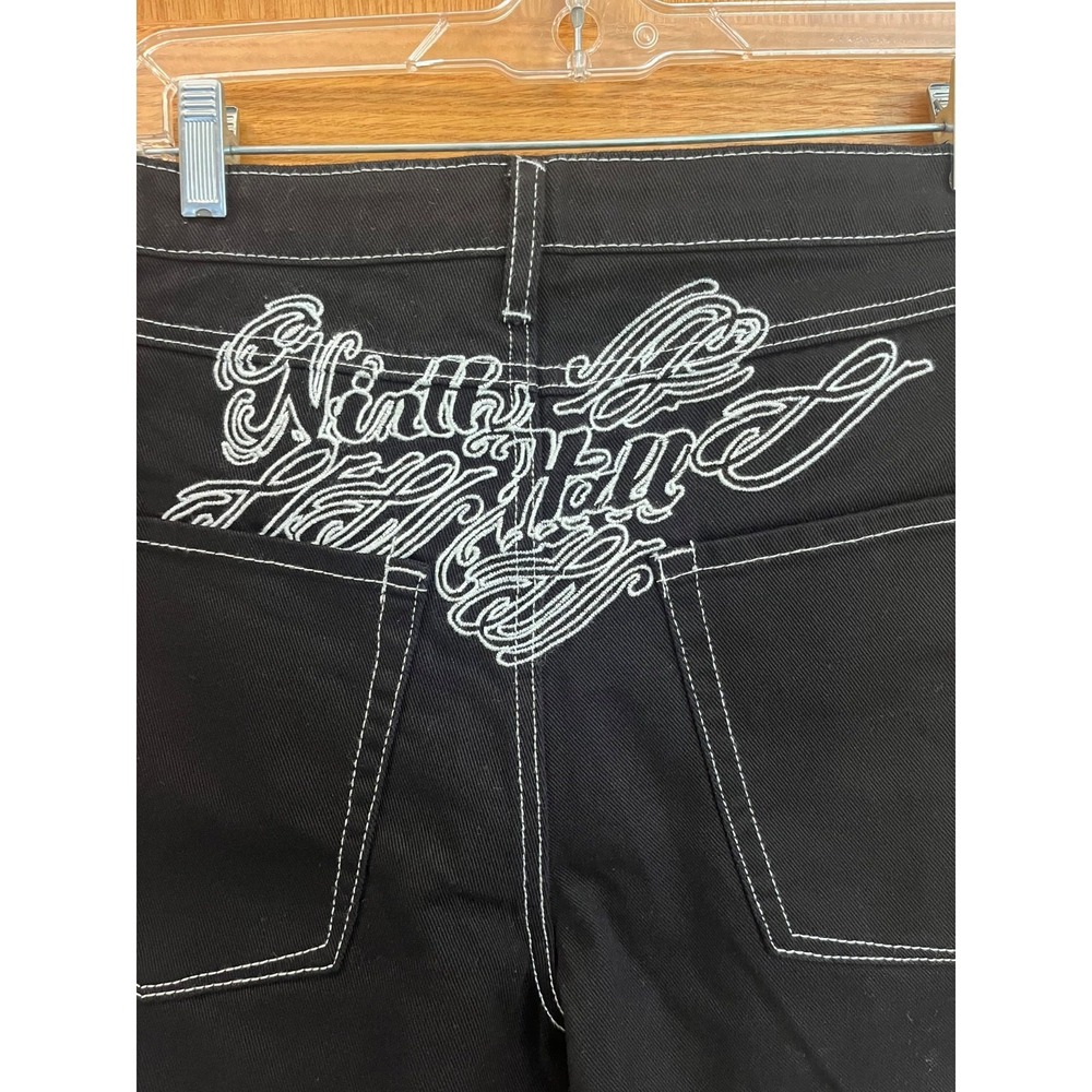 Cyber Y2K Grunge Skater Yakuza Streetwear GraphicJorts BlackSilver Ninth Hall 32 - Picture 5 of 9